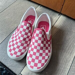 Vans Honeysuckle Pink Checkered Slip-On Shoes